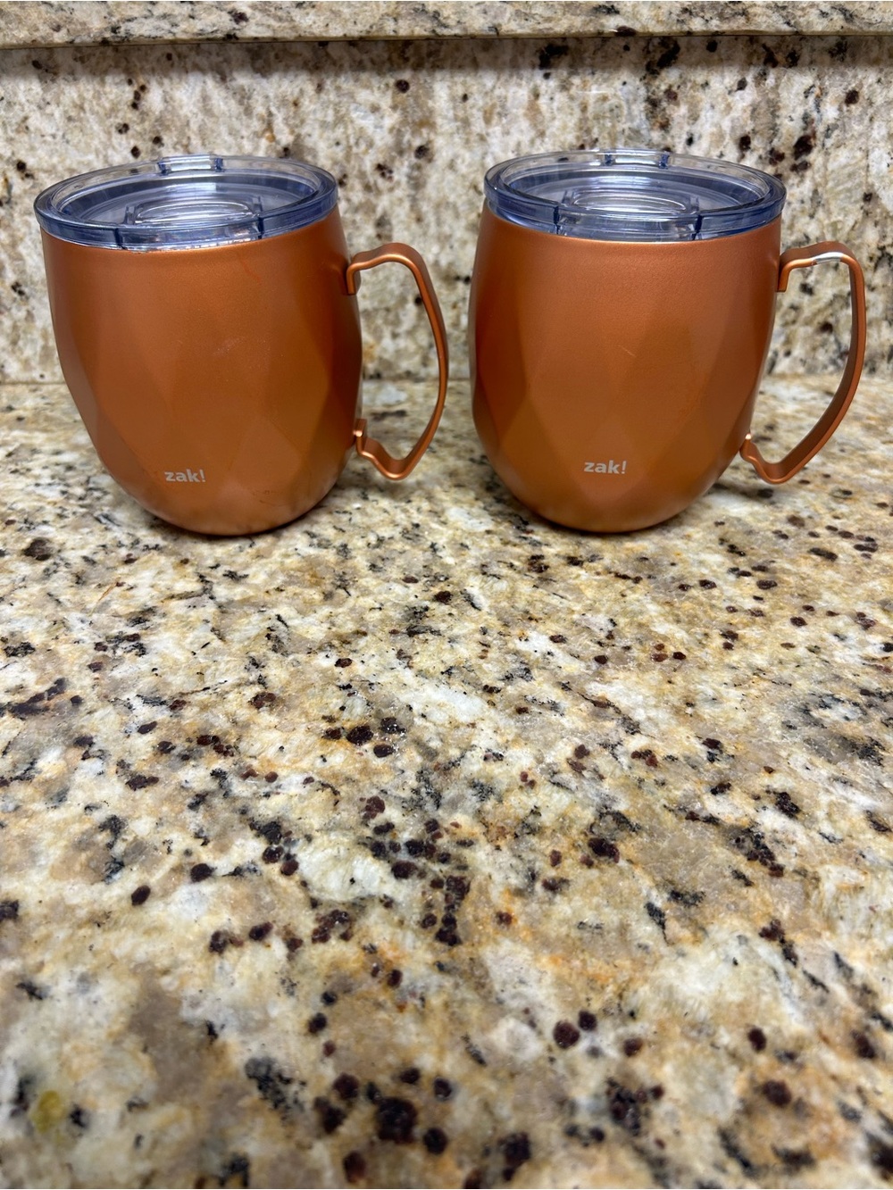zak! Copper-Tone Insulated Mugs with Lids - Set of 2
